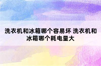 洗衣机和冰箱哪个容易坏 洗衣机和冰箱哪个耗电量大